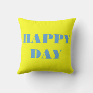 Blue And sunflower yellow Happy Day Cushion