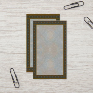 Blue and Tan Abstract Damask Business Card