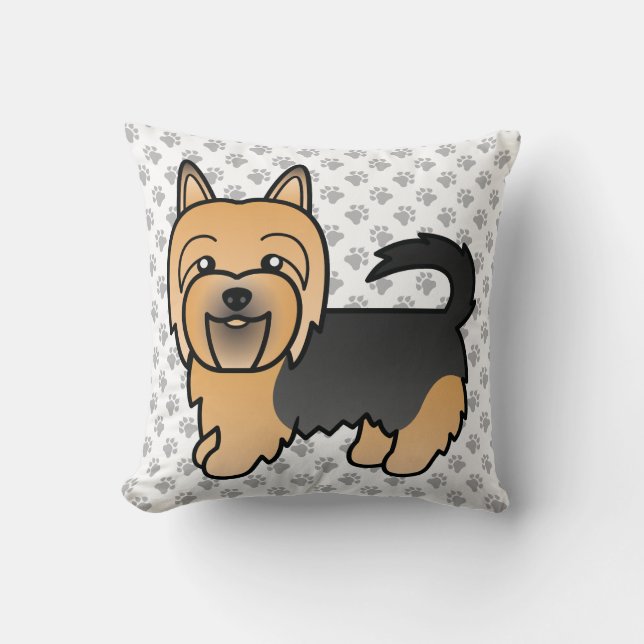 Blue And Tan Australian Terrier Cute Cartoon Dog Cushion (Front)