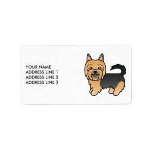 Blue And Tan Australian Terrier Cute Cartoon Dog Label