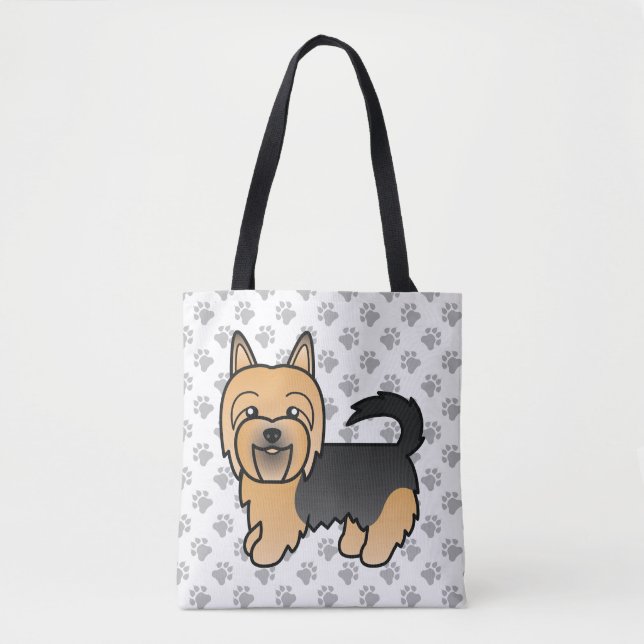 Blue And Tan Australian Terrier Cute Cartoon Dog Tote Bag (Front)
