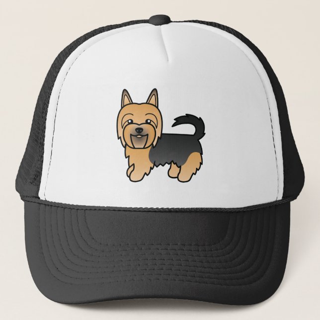 Blue And Tan Australian Terrier Cute Illustration Trucker Hat (Front)