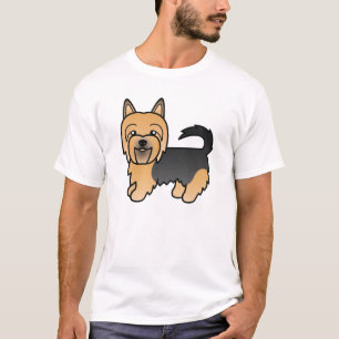 Blue And Tan Australian Terrier Dog Cartoon Art T-Shirt