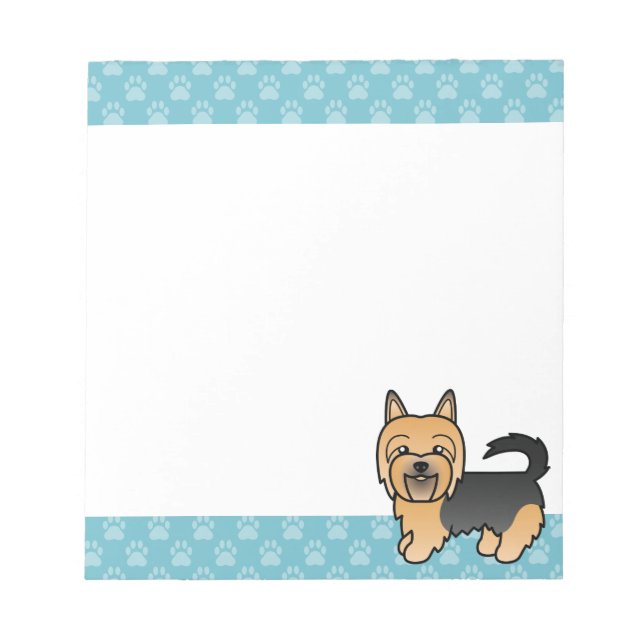 Blue And Tan Australian Terrier Dog Drawing Notepad (Front)
