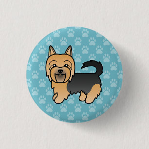 Blue And Tan Australian Terrier Dog On Blue 3 Cm Round Badge