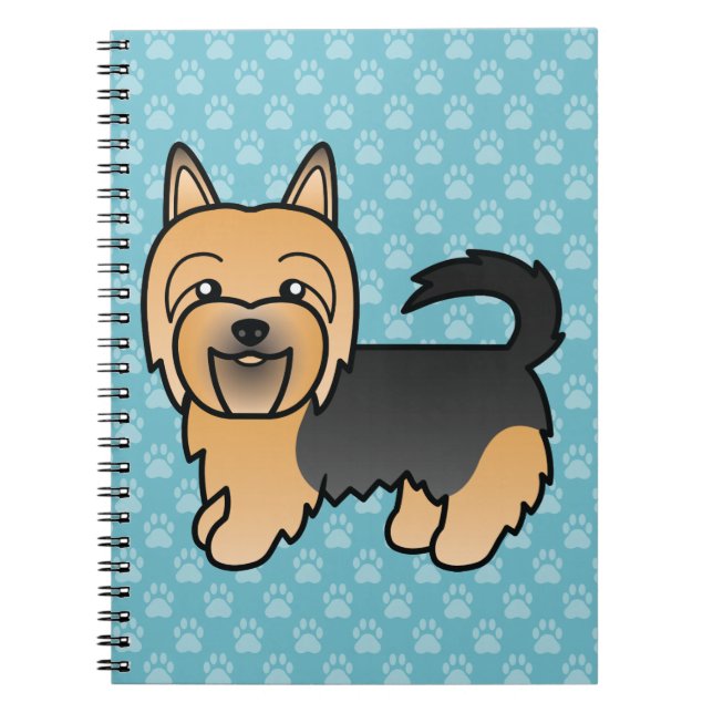 Blue And Tan Australian Terrier Dog On Blue Colour Notebook (Front)