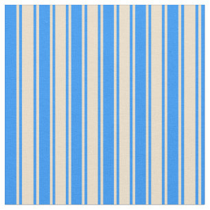 Blue and Tan Coloured Lines/Stripes Pattern Fabric