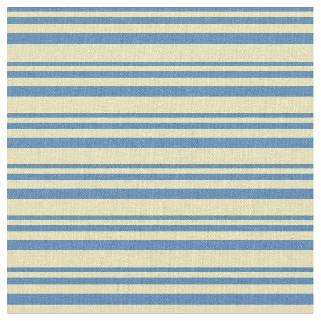 Blue and Tan Coloured Stripes Pattern Fabric (Close Up)