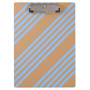 Blue and tan five stripe pattern clipboard