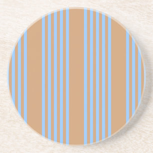Blue and tan five stripe pattern coaster