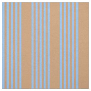 Blue and tan five stripe pattern fabric