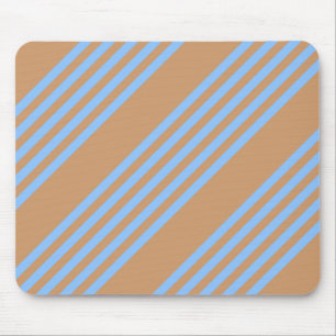 Blue and tan five stripe pattern mouse pad