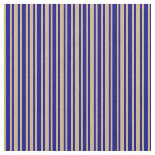 Blue and Tan Lines/Stripes Pattern Fabric