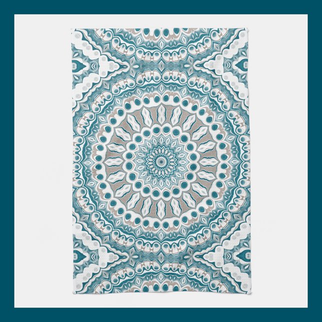 Blue and Tan Mandala Pattern Design Tea Towel (Creator Uploaded)