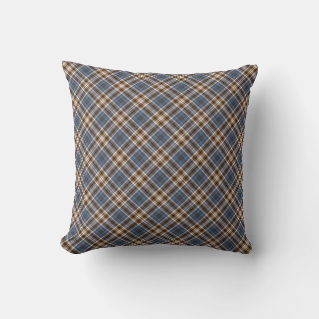 Blue and Tan Plaid Cushion (Front)