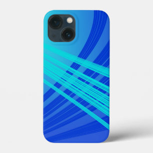 Blue and Teal Abstract Lines   iPhone 13 Mini Case