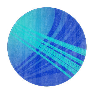 Blue and Teal Abstract Lines   Cutting Board