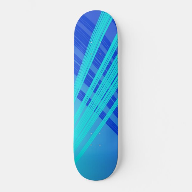 Blue and Teal Abstract Lines   Skateboard (Front)