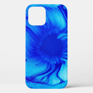 Blue and teal abstract painting iPhone 12 case
