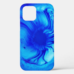 Blue and teal abstract painting iPhone 12 case