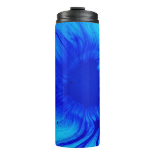 Blue and teal abstract painting thermal tumbler