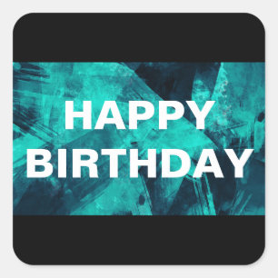 Blue and Teal Bright Abstract Pattern Square Sticker
