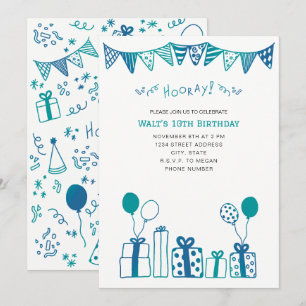 Blue And Teal Celebration Invitation