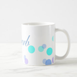 Blue and Teal Coffee Mug With Name
