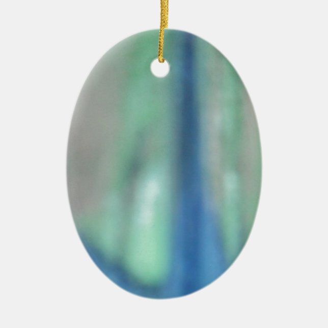 Blue and teal green sea glass ceramic ornament (Front)