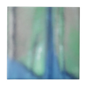 Blue and teal green sea glass ceramic tile