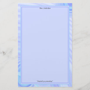 Blue and Teal Line Borders Personalised Stationery