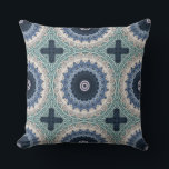 Blue and Teal Mandala with Geometric Symmetry Cushion<br><div class="desc">This mandala design features calming shades of blue, teal, and soft lavender, arranged in concentric rings that radiate outward from a detailed circular centre. The pattern blends geometric precision with flowing symmetry, creating a design that feels both structured and soothing. Dark navy layers add depth, while lighter aqua tones bring...</div>