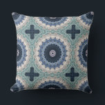Blue and Teal Mandala with Geometric Symmetry Cushion<br><div class="desc">This mandala design features calming shades of blue, teal, and soft lavender, arranged in concentric rings that radiate outward from a detailed circular centre. The pattern blends geometric precision with flowing symmetry, creating a design that feels both structured and soothing. Dark navy layers add depth, while lighter aqua tones bring...</div>