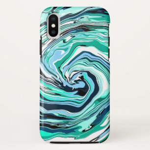 Blue and /teal Marble Swirls  iPhone XS Case