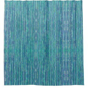 Blue and teal shower curtain