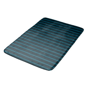 Blue and Teal Stripes Bath Mat
