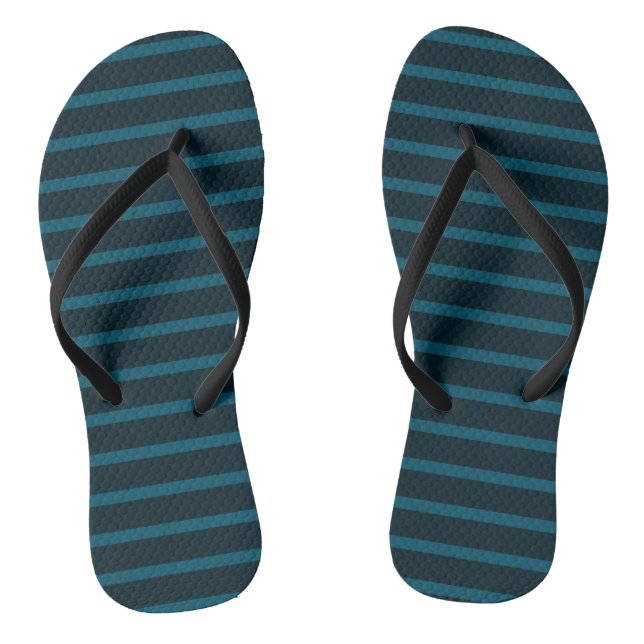 Blue and Teal Stripes Thongs (Footbed)