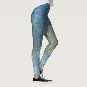 Blue and Turquoise Abstract Leggings