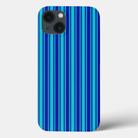 Blue and turquoise candy stripes Case-Mate iPhone 
