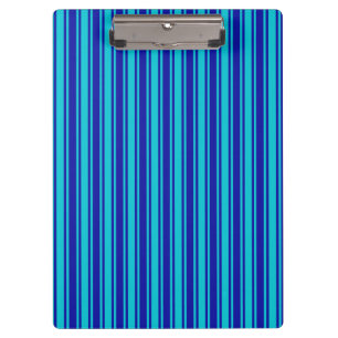 Blue and turquoise candy stripes clipboard