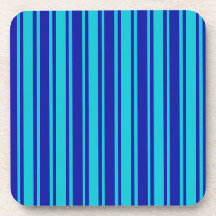 Blue and turquoise candy stripes coaster
