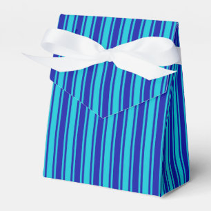 Blue and turquoise candy stripes favour box
