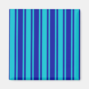 Blue and turquoise candy stripes magnet