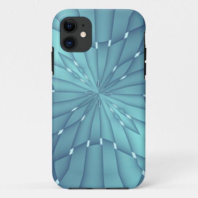 Blue and Turquoise Metallic Star Case-Mate iPhone Case (Back)