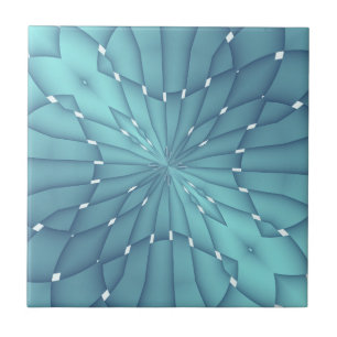 Blue and Turquoise Metallic Star Ceramic Tile