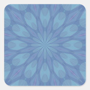Blue and Turquoise Pattern 2 Square Sticker