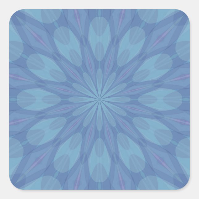 Blue and Turquoise Pattern 2 Square Sticker (Front)