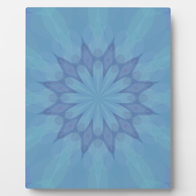Blue and Turquoise Pattern 3 Plaque (Front)