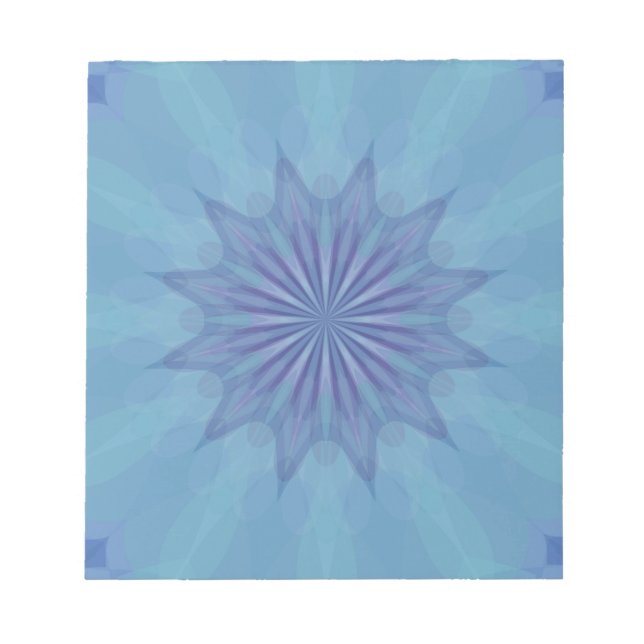 Blue and Turquoise Pattern 4 Notepad (Front)