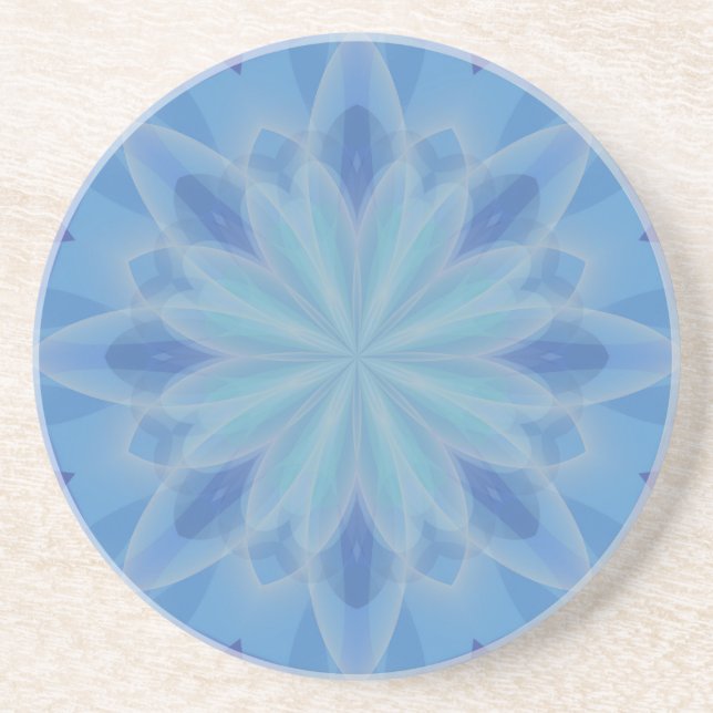 Blue and Turquoise Pattern 5 Coaster (Front)